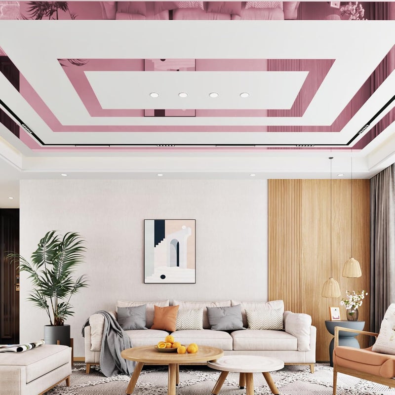 WESTICK Glossy Pink Mirror Tape Border 160"x3.94" Peel and Stick Mirror Frame Border for Bathroom Waterproof Rose Gold Metallic Wallpaper Borders Vinyl for Classroom Office Blackboard DIY - Image 5